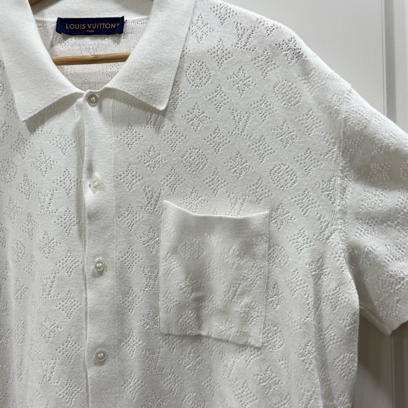 Louis Vuitton Monogram 鏤空針織短袖Polo衫 尺碼M-2