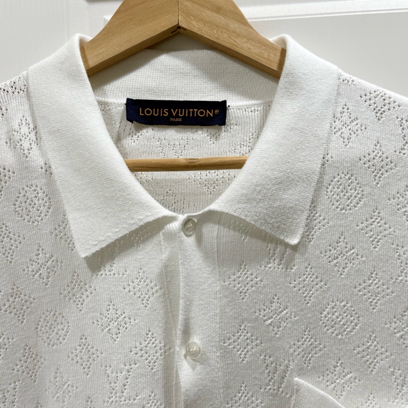 Louis Vuitton Monogram 鏤空針織短袖Polo衫 尺碼M-3