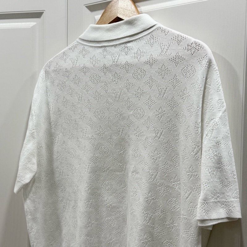 Louis Vuitton Monogram 鏤空針織短袖Polo衫 尺碼M-4