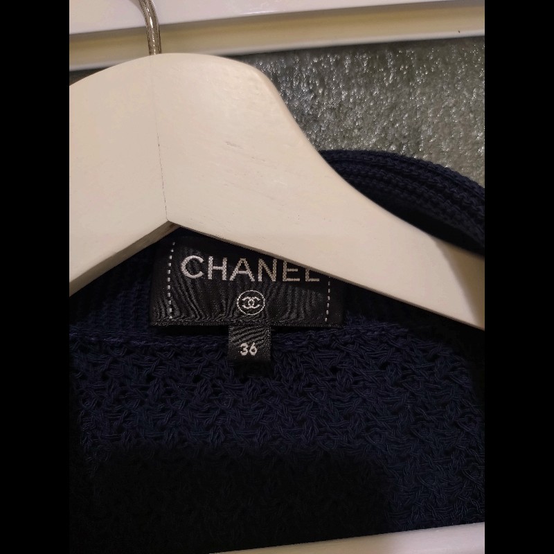 Chanel 深藍針織4口袋外套-20
