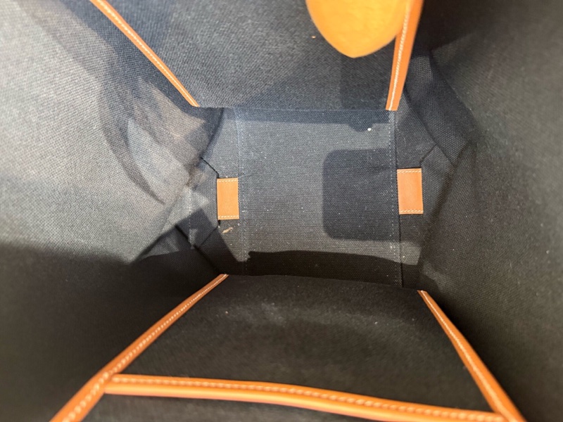 Hermes 愛馬仕 新款 sac etriviere pocket 27 單肩托特包 黑色帆布拼金棕色 29×🧡14×35 B刻 男女同款🧡-5