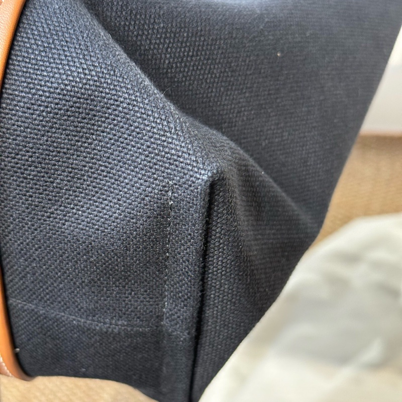 Hermes 愛馬仕 新款 sac etriviere pocket 27 單肩托特包 黑色帆布拼金棕色 29×🧡14×35 B刻 男女同款🧡-10