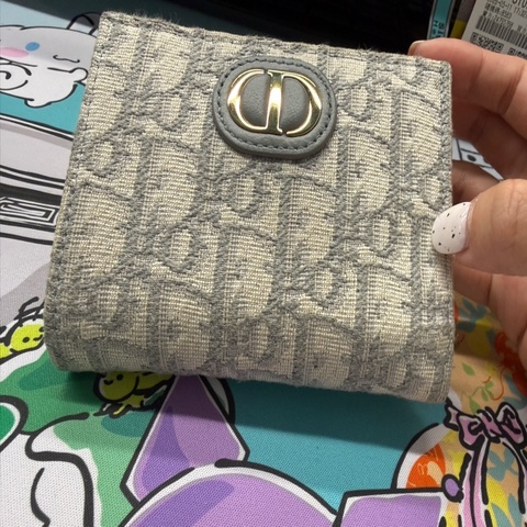 DIOR CARO DAHLIA 短夾 兩折 老花