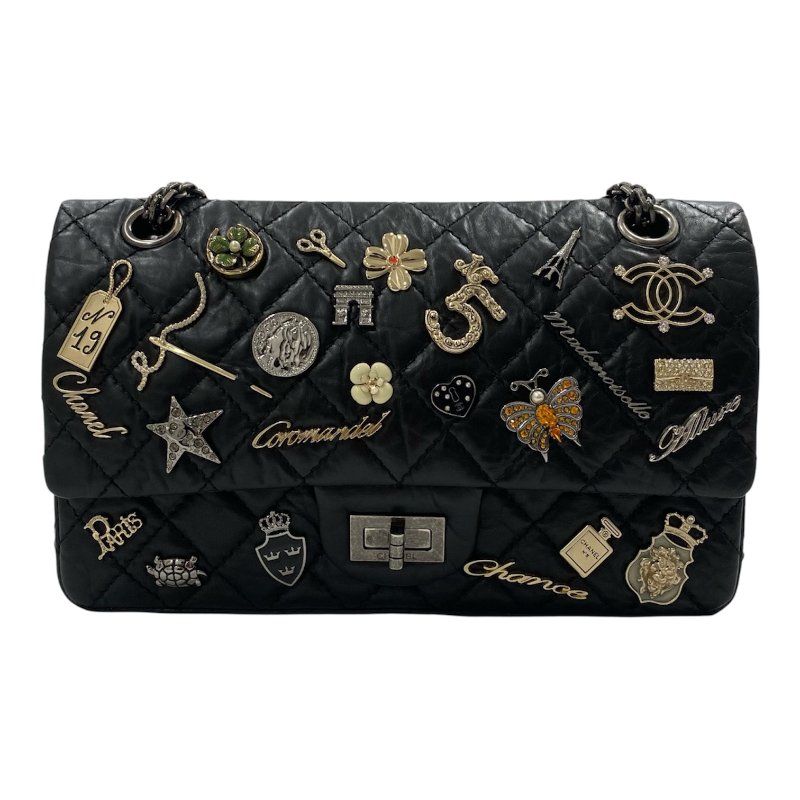 CHANEL 香奈兒 2.55 側背包 復古小牛皮 黑色 銀釦-0
