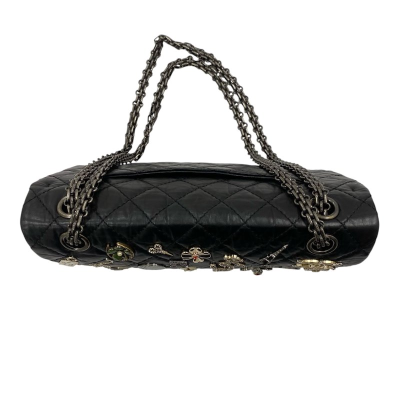 CHANEL 香奈兒 2.55 側背包 復古小牛皮 黑色 銀釦-4