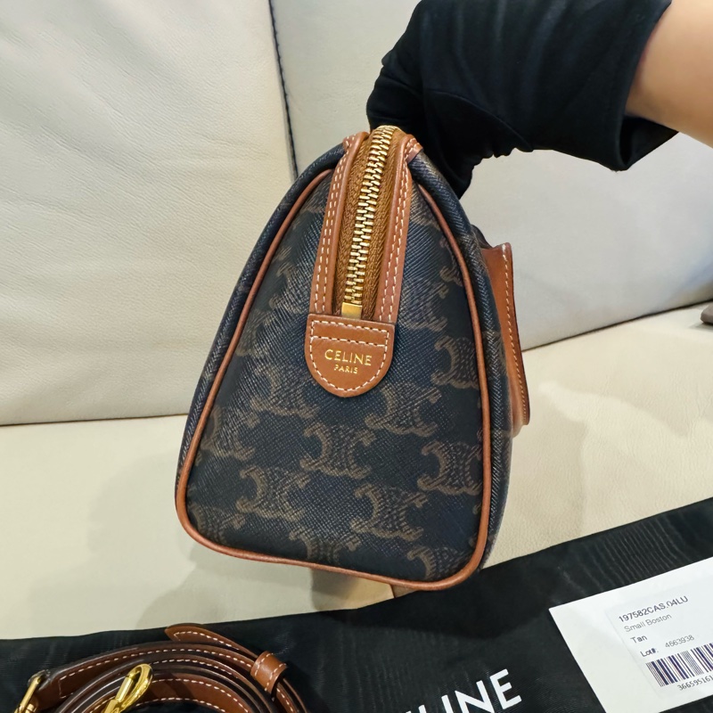 Celine 思琳 Boston老花波士頓包/手提斜背包/棕色/小號/95新美品-1