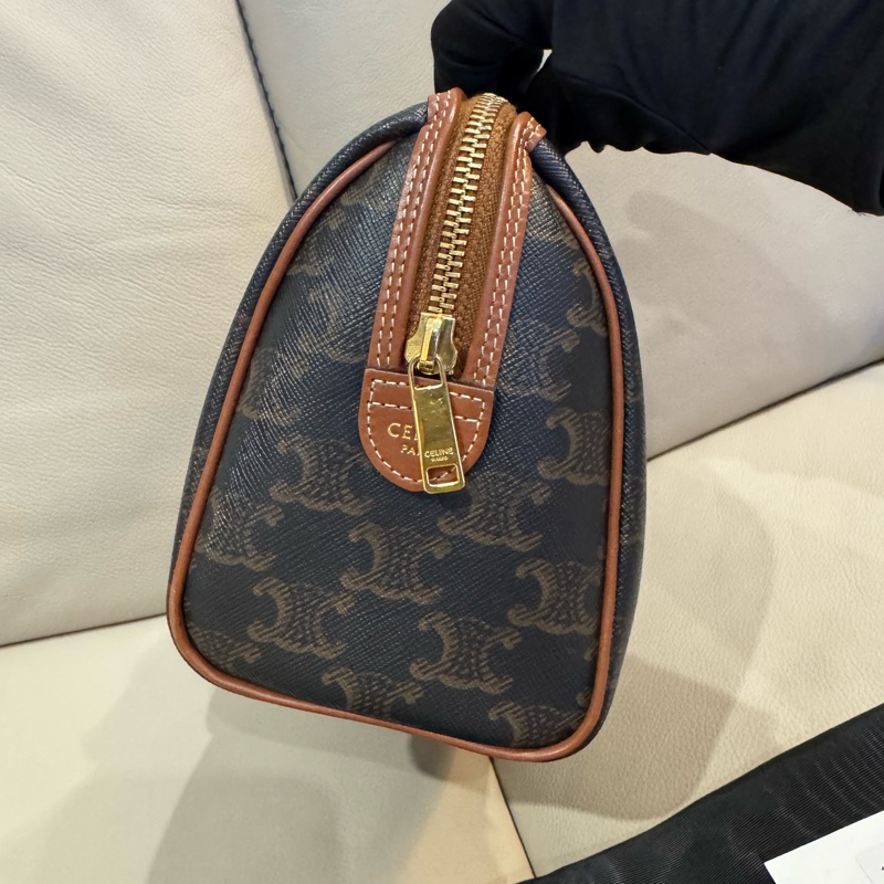Celine 思琳 Boston老花波士頓包/手提斜背包/棕色/小號/95新美品-2