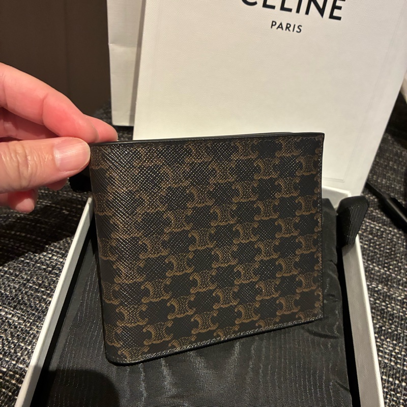 全新CELINE 老花短夾 男款-0