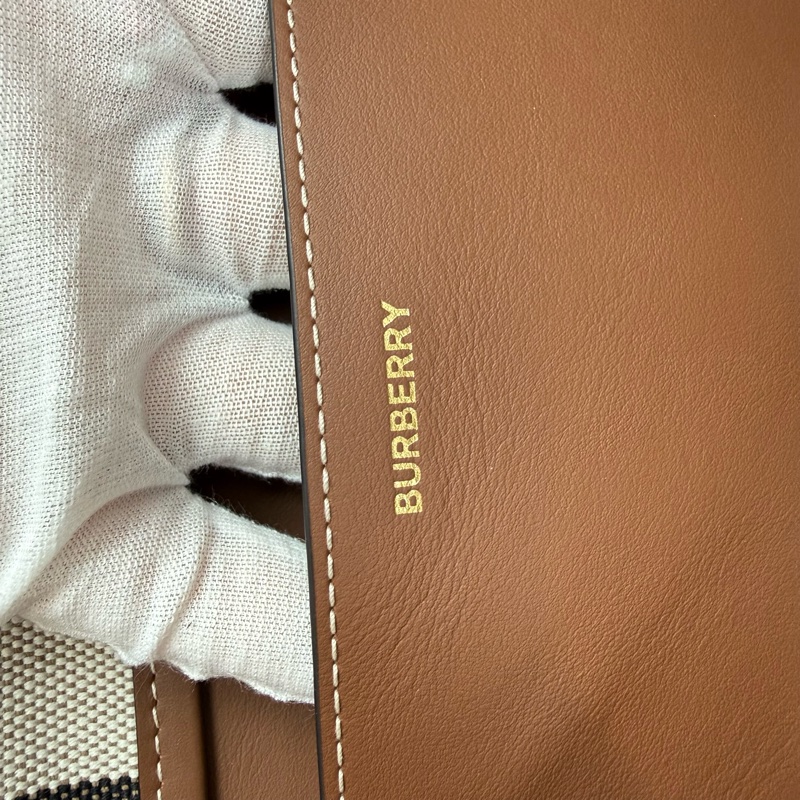 博柏利Burberry 格紋帆布托特包手提包購物袋 很能装 正品❤️-7