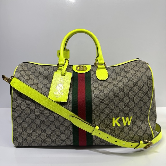 GG GUCCI DUFFLE 螢光黃旅行包 793207-0