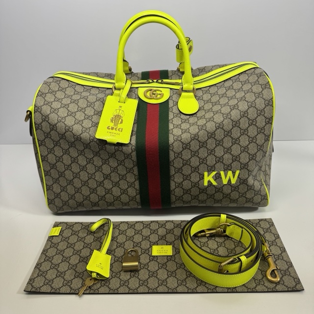 GG GUCCI DUFFLE 螢光黃旅行包 793207-2