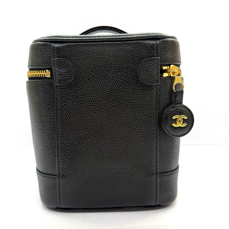 CHANEL 香奈兒 黑色荔枝紋牛皮手提包 VANITY TOP HANDLE-1