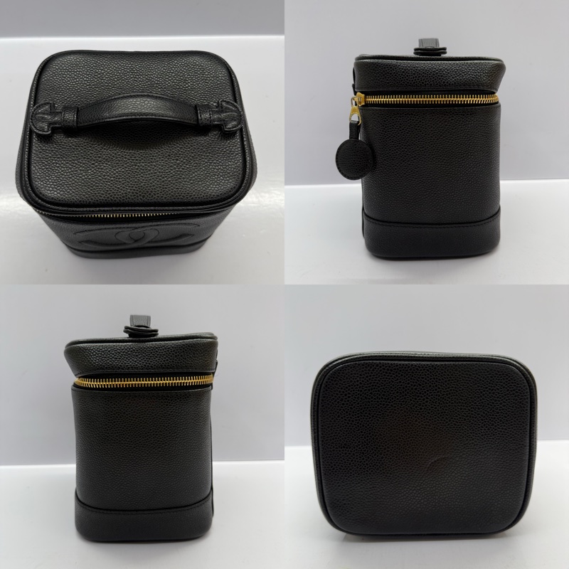 CHANEL 香奈兒 黑色荔枝紋牛皮手提包 VANITY TOP HANDLE-3