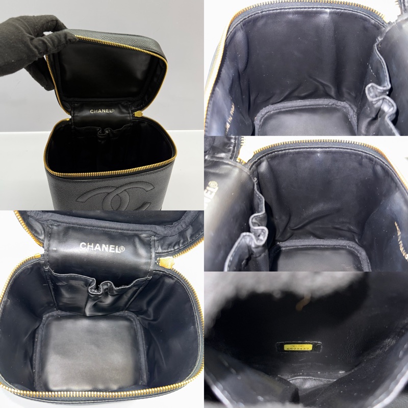 CHANEL 香奈兒 黑色荔枝紋牛皮手提包 VANITY TOP HANDLE-5