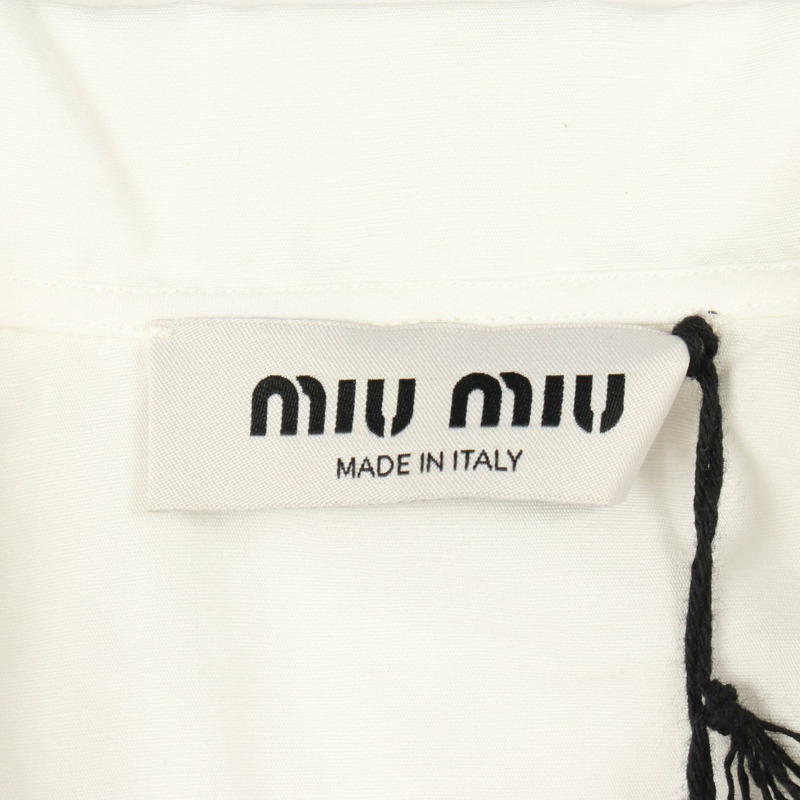 Miu Miu 棉質府綢短袖襯衫，其他上衣 MK1932 棉質布料 白色 二手 女裝-2