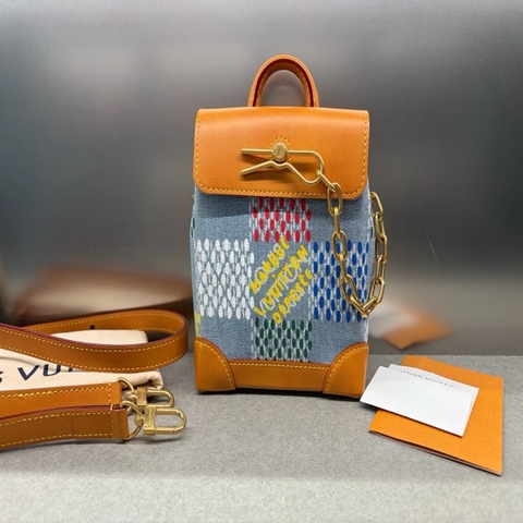 LV路易威登 Nano Steamer 棋盘格牛仔包   闲置99新极品成色，芯片款，正品❤️