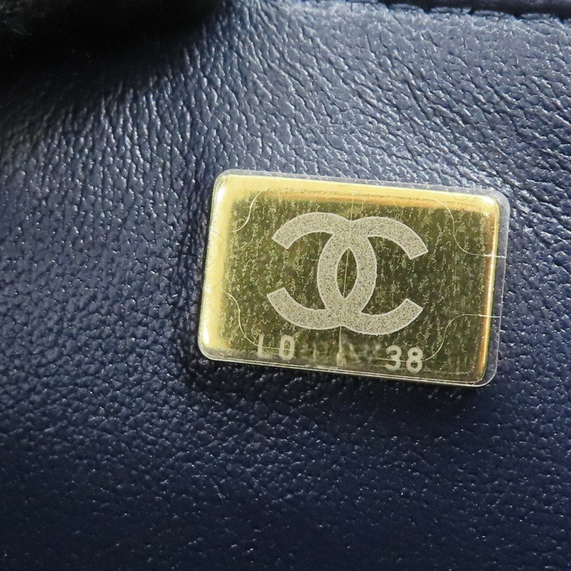 藍色 單寧布 Classic Flap Mini 鍊帶 肩背包 金扣【CHANEL 香奈兒】 A69900-8
