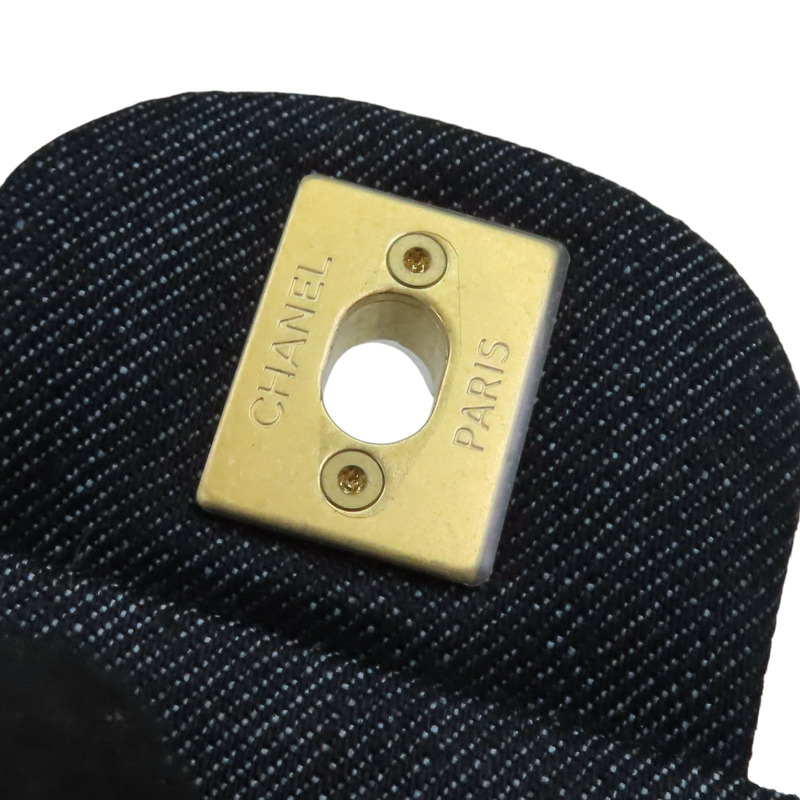 藍色 單寧布 Classic Flap Mini 鍊帶 肩背包 金扣【CHANEL 香奈兒】 A69900-13