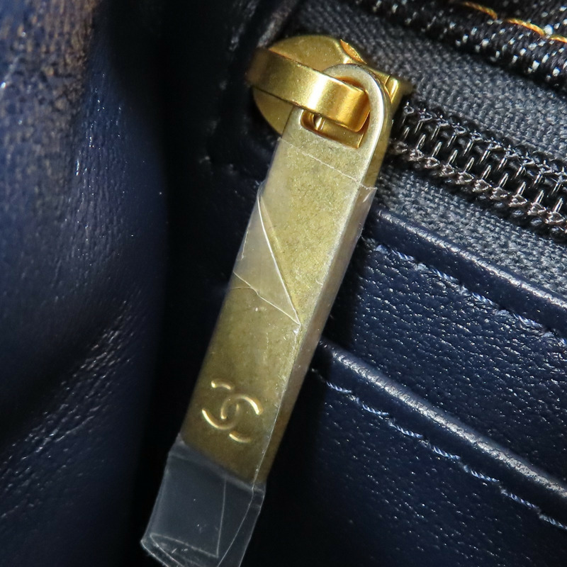 藍色 單寧布 Classic Flap Mini 鍊帶 肩背包 金扣【CHANEL 香奈兒】 A69900-14