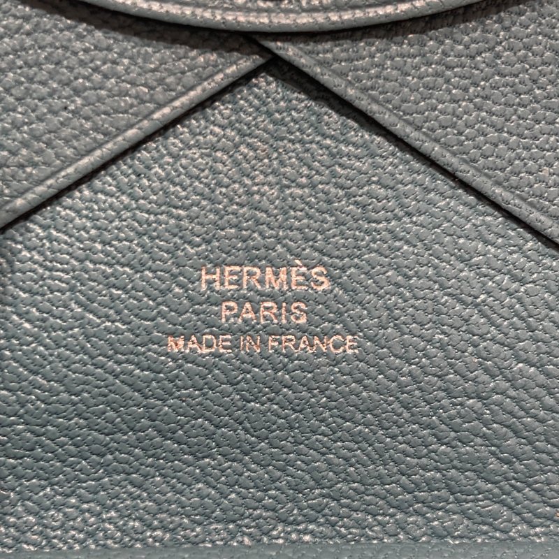 HERMÈS 愛馬仕 CALVI DUO 藍綠色 皮革 銀扣-13