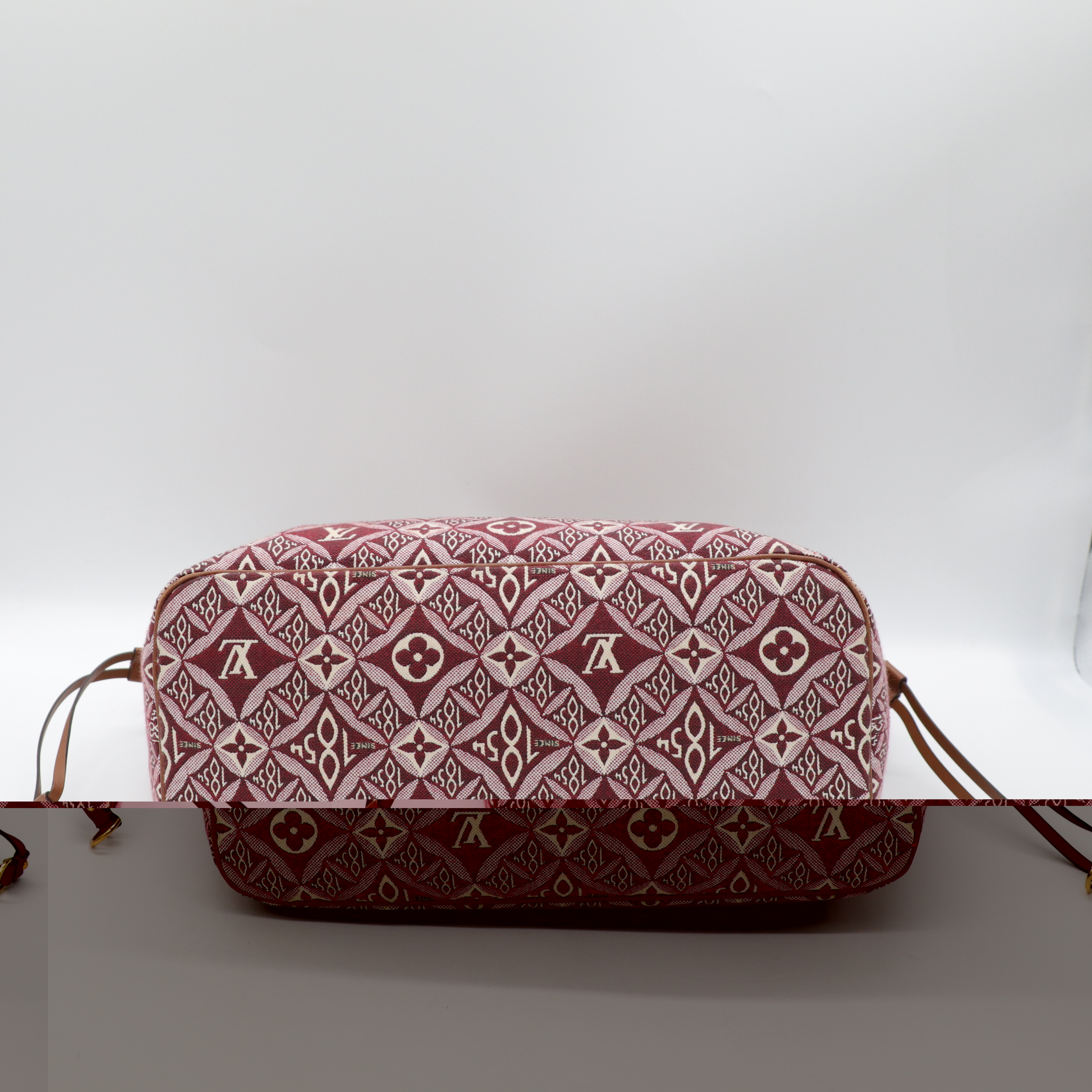Louis Vuitton 路易威登 Neverfull MM 紅色 織物 單肩包 購物袋-5