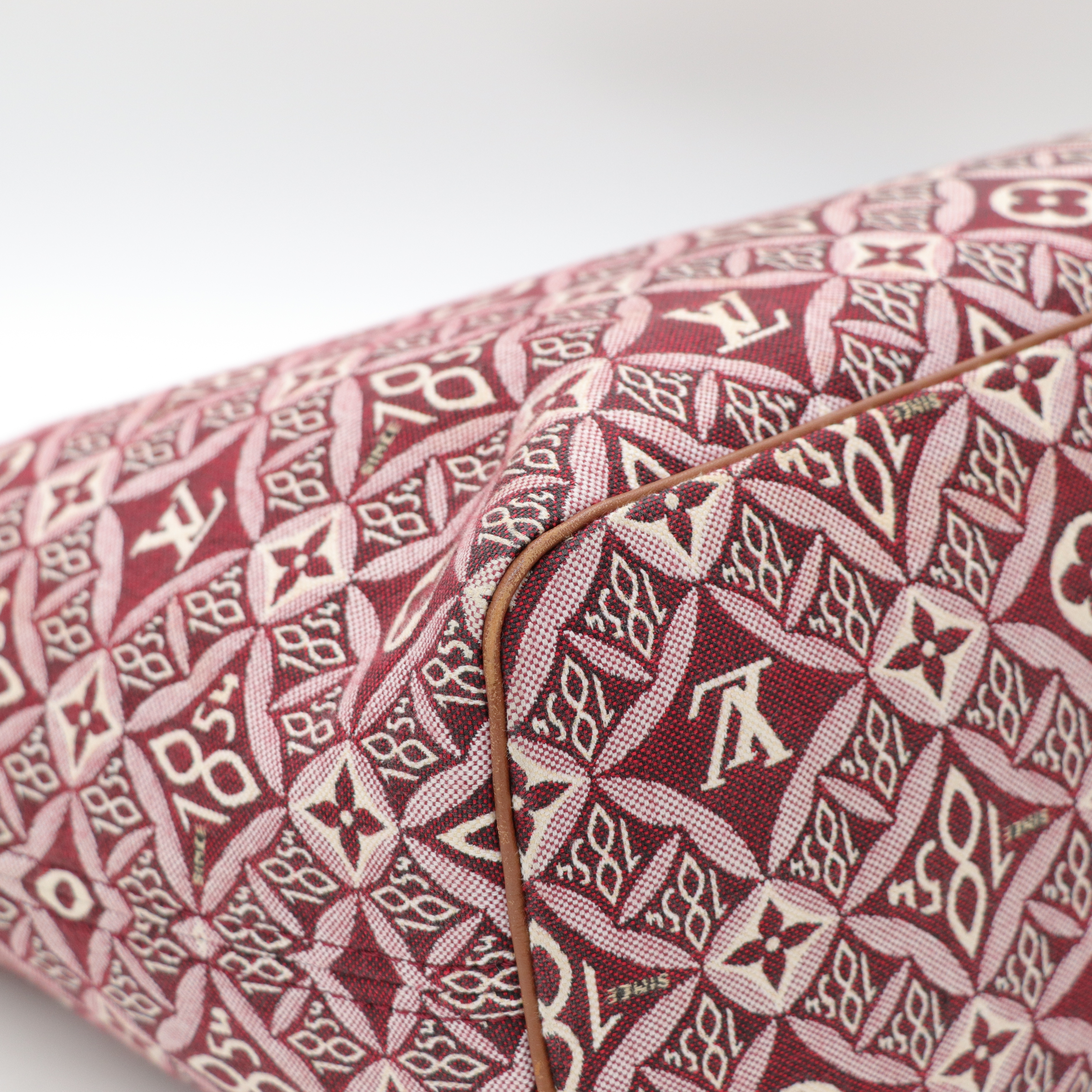 Louis Vuitton 路易威登 Neverfull MM 紅色 織物 單肩包 購物袋-6