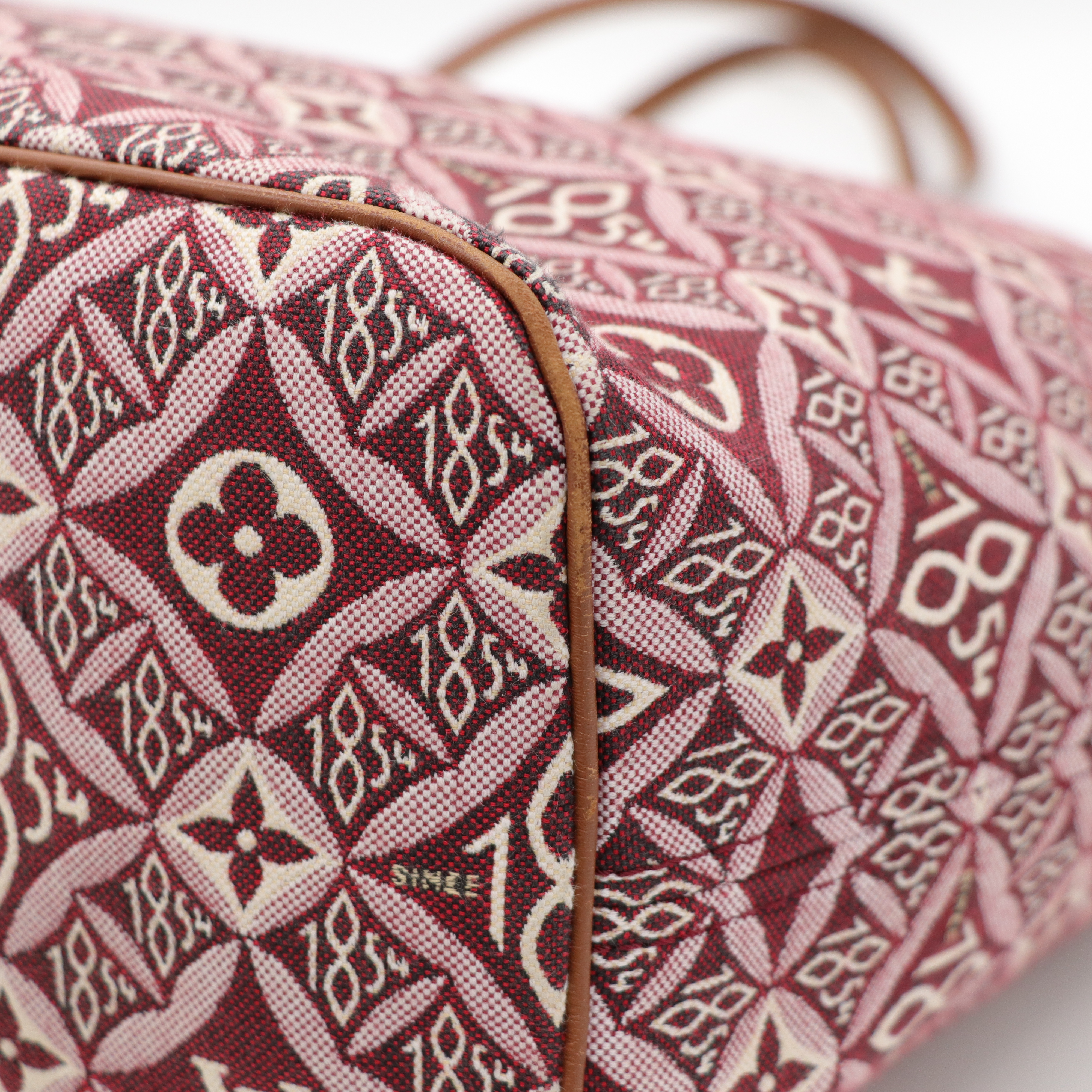 Louis Vuitton 路易威登 Neverfull MM 紅色 織物 單肩包 購物袋-8