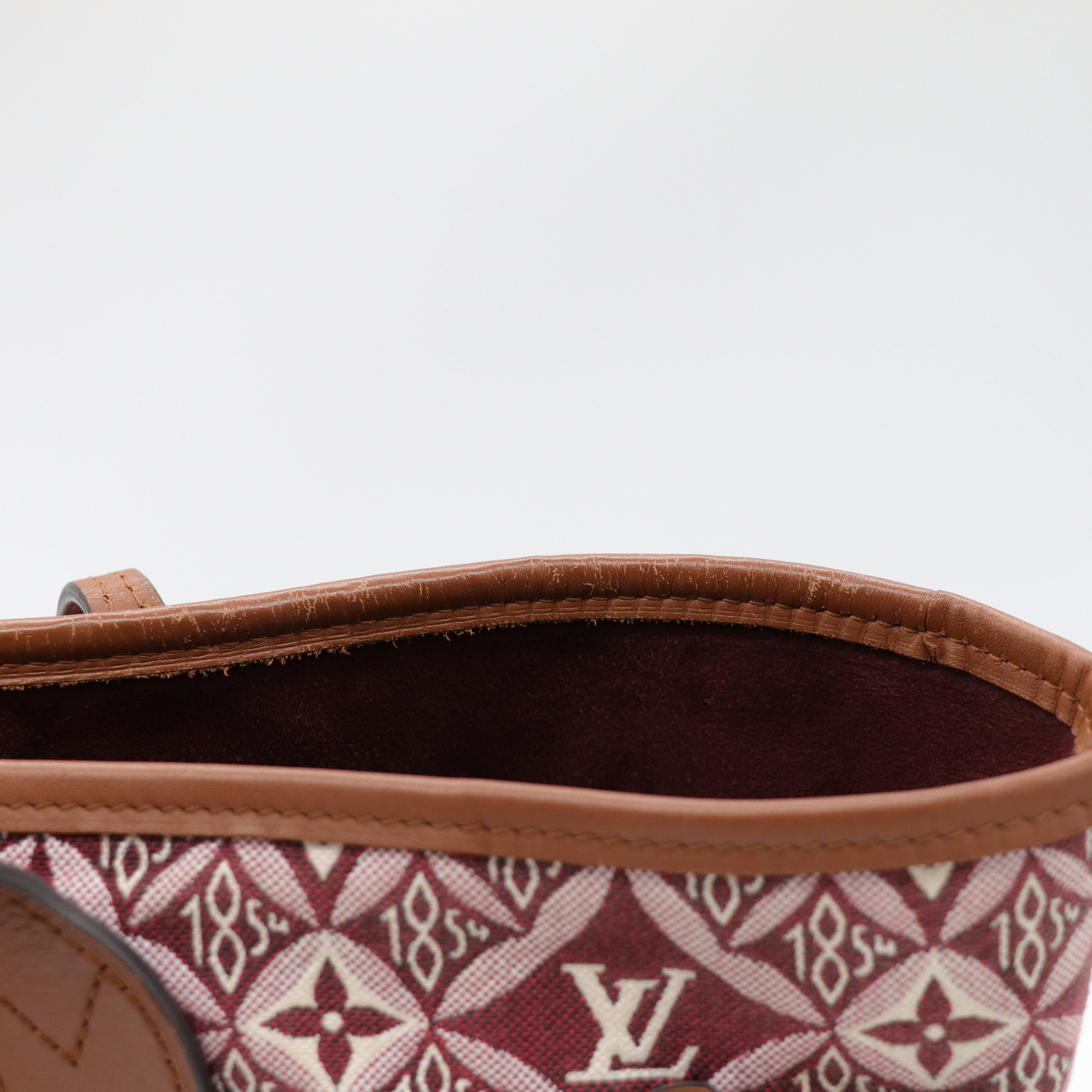 Louis Vuitton 路易威登 Neverfull MM 紅色 織物 單肩包 購物袋-13