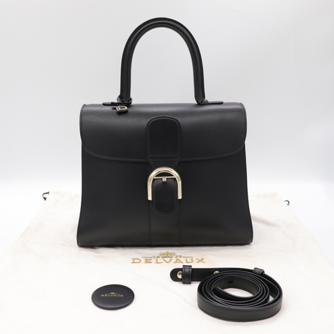 Delvaux 德爾沃Brilliant MM 黑色手提包 肩背包