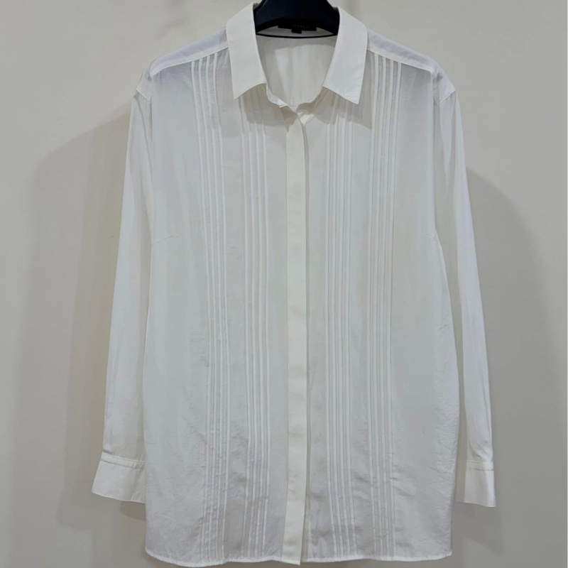 BURBERRY 倫敦 米白打摺襯杉-2