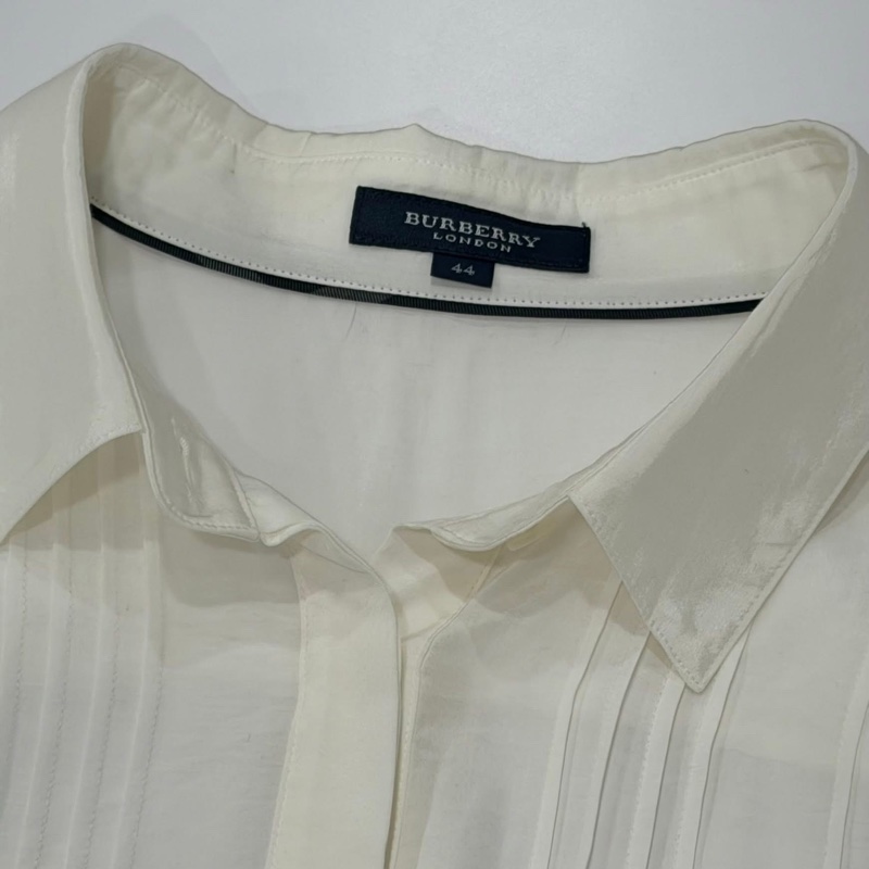 BURBERRY 倫敦 米白打摺襯杉-8