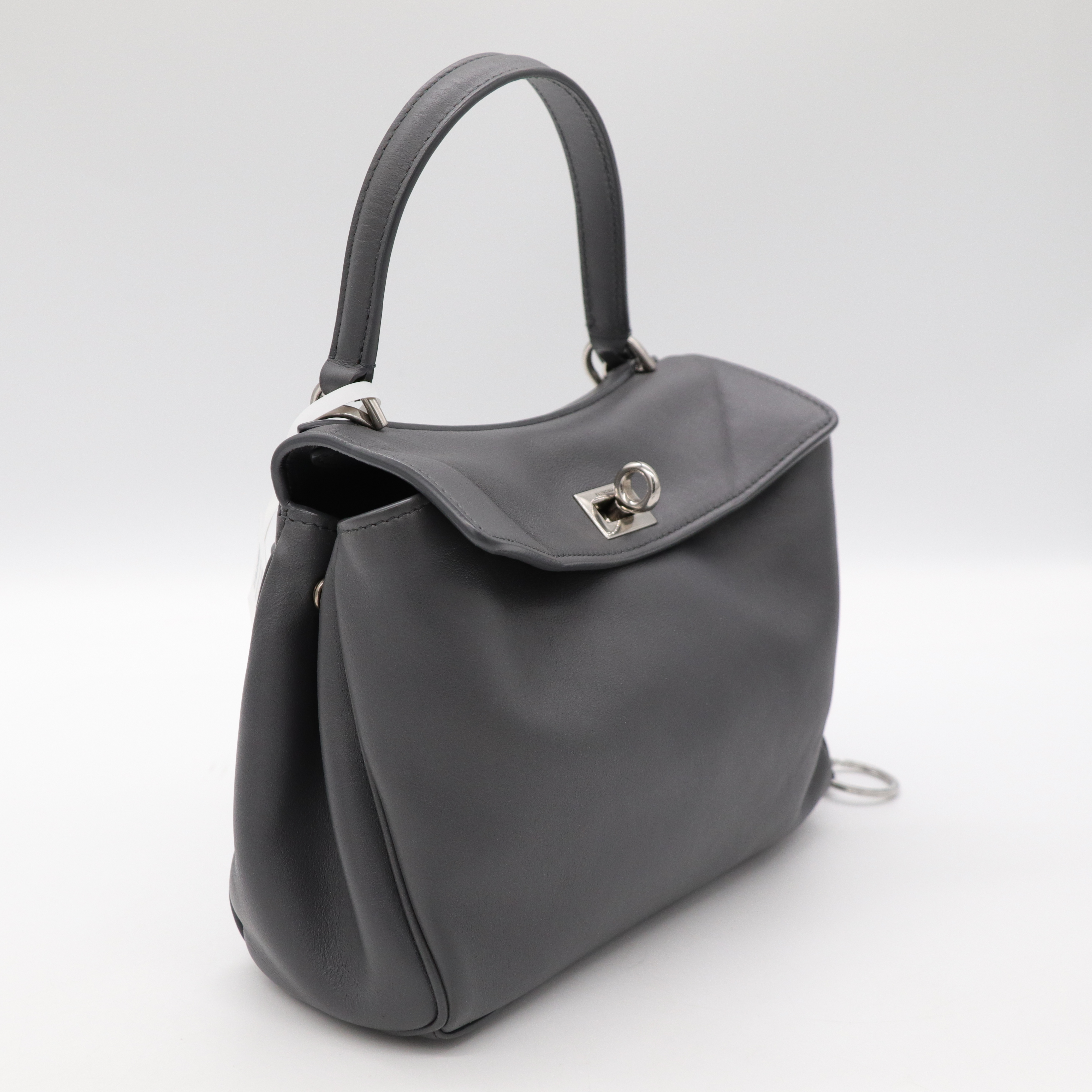 Balenciaga 巴黎世家 Rodeo Mini Handbag In Grey 灰色銀釦 迷你 小牛皮 手提 肩背包-2