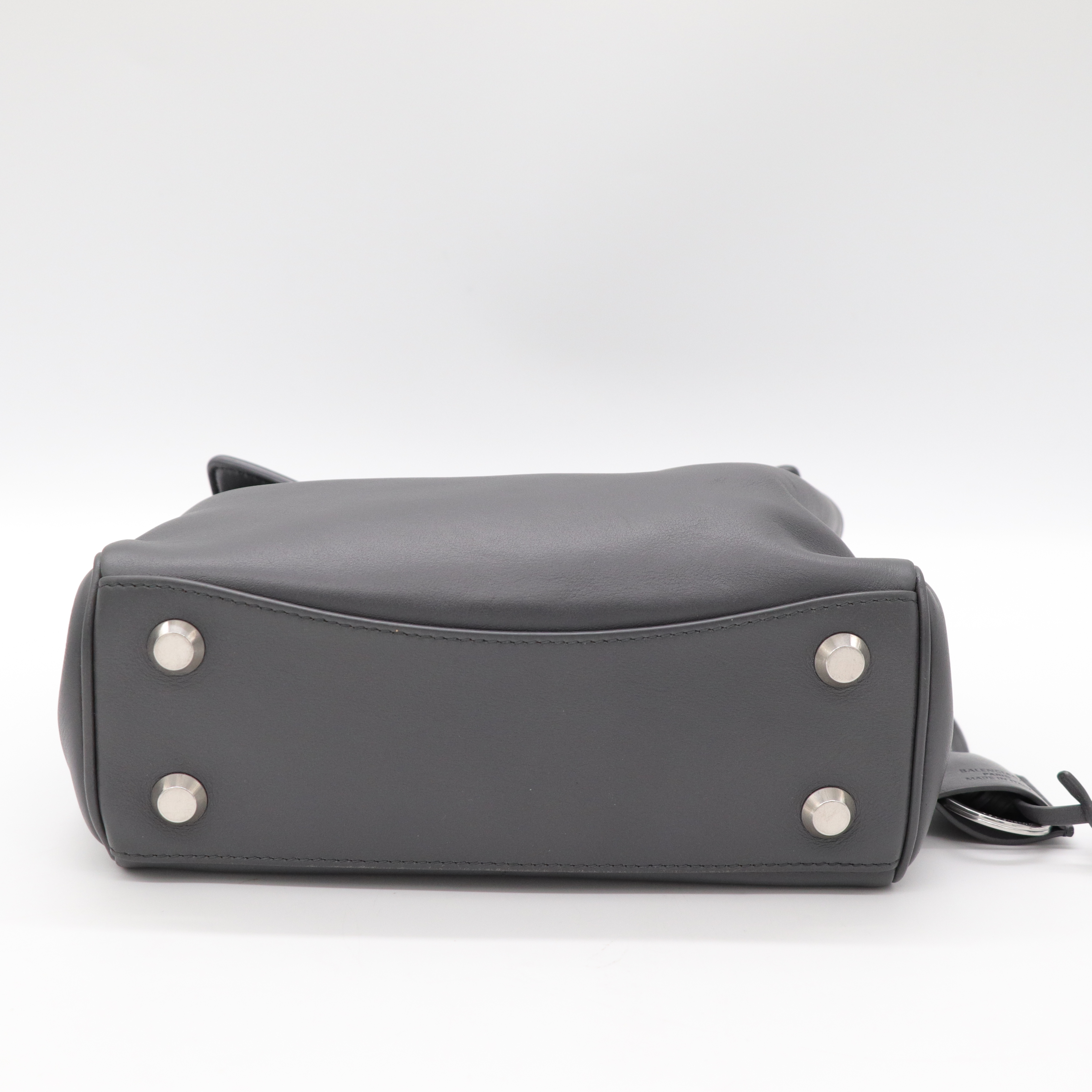 Balenciaga 巴黎世家 Rodeo Mini Handbag In Grey 灰色銀釦 迷你 小牛皮 手提 肩背包-5
