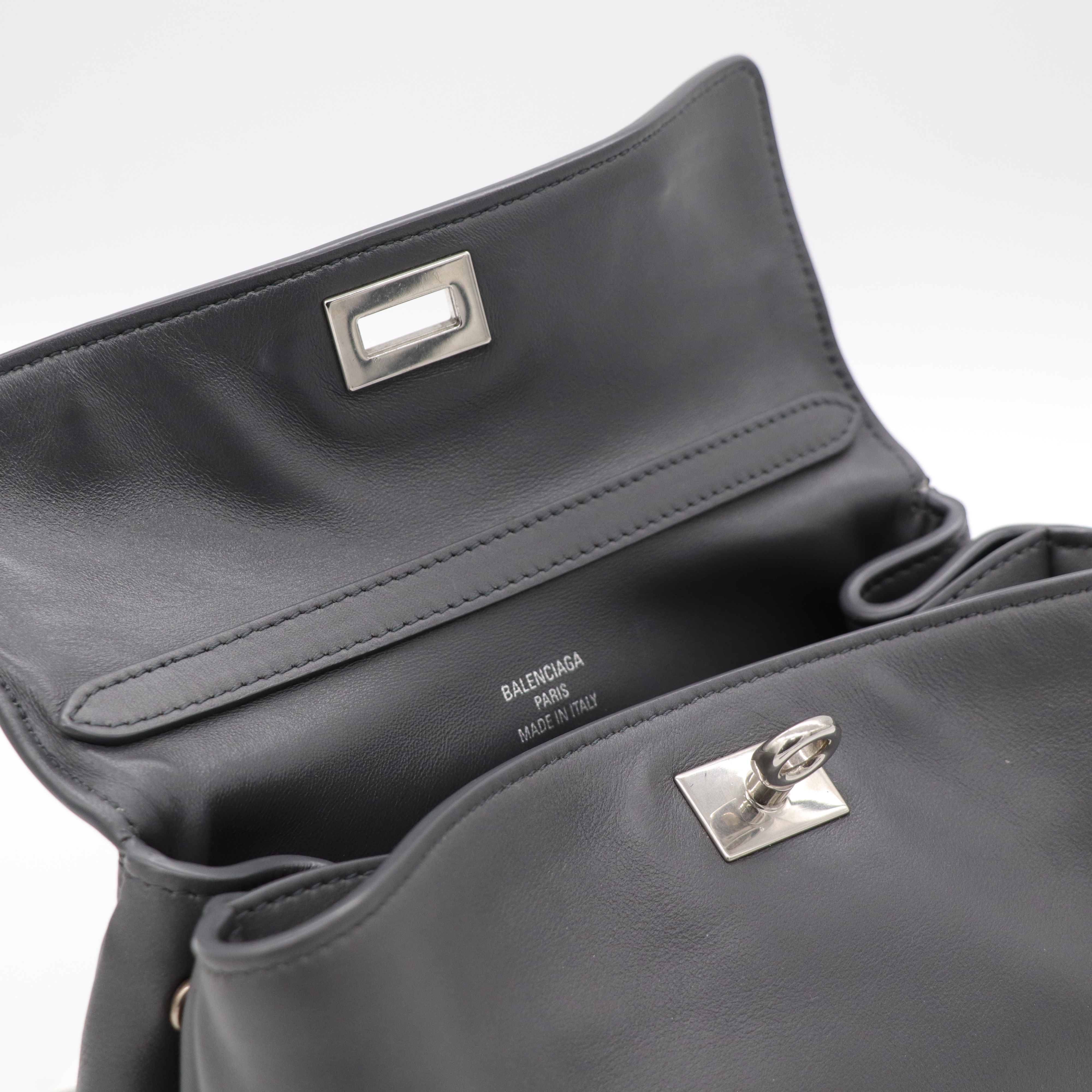 Balenciaga 巴黎世家 Rodeo Mini Handbag In Grey 灰色銀釦 迷你 小牛皮 手提 肩背包-9