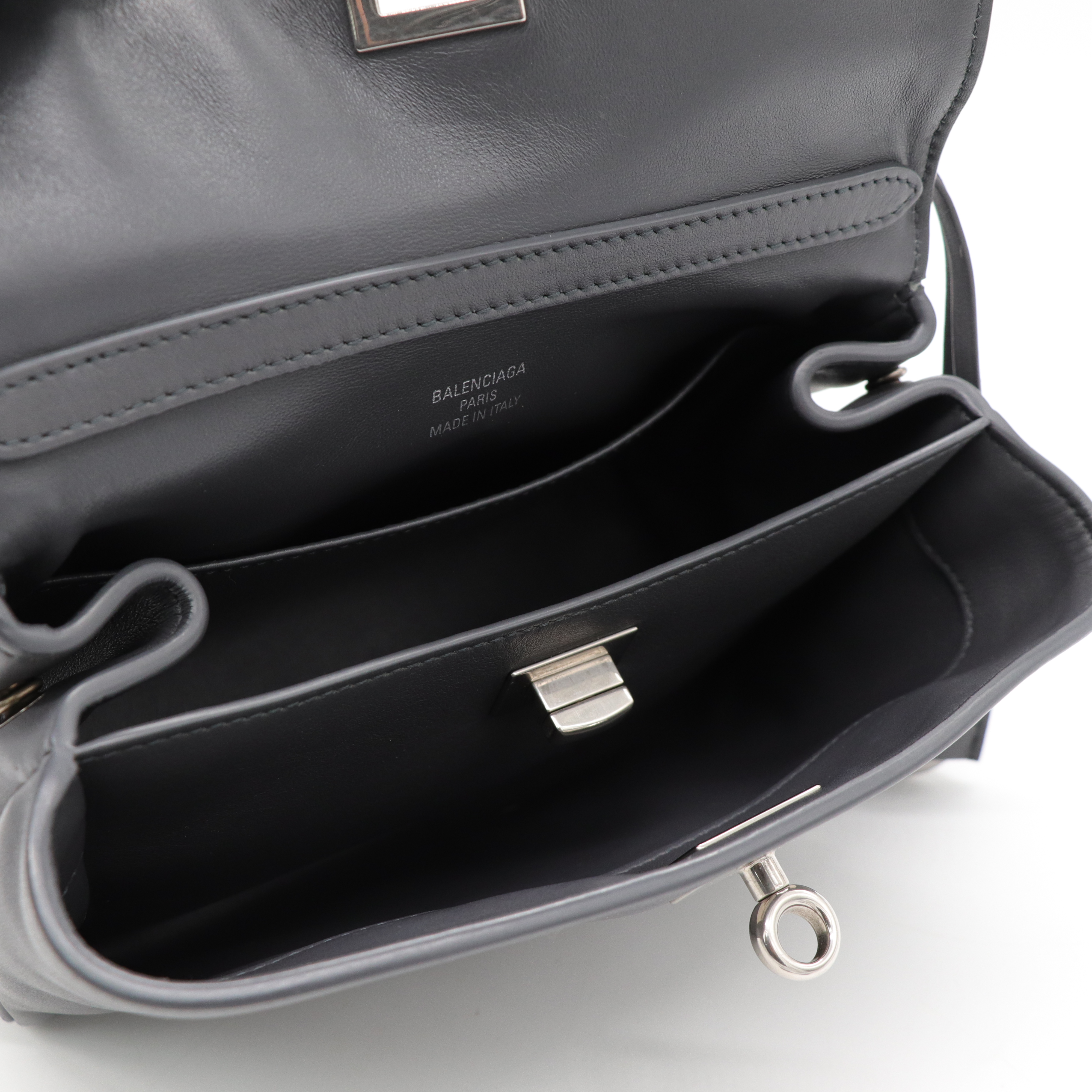 Balenciaga 巴黎世家 Rodeo Mini Handbag In Grey 灰色銀釦 迷你 小牛皮 手提 肩背包-11