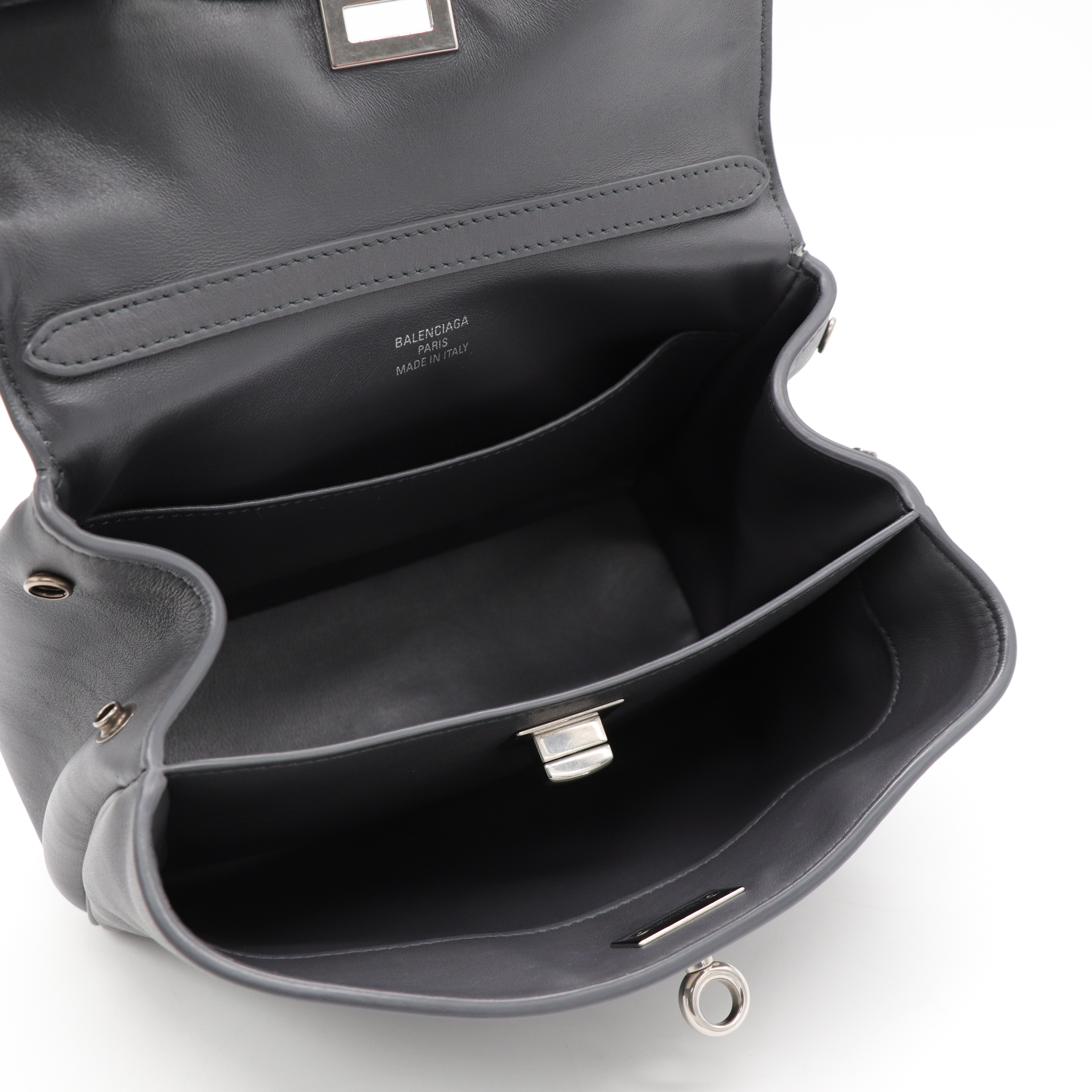 Balenciaga 巴黎世家 Rodeo Mini Handbag In Grey 灰色銀釦 迷你 小牛皮 手提 肩背包-12