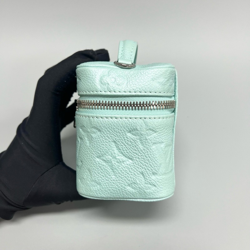 LV/路易威登 薄荷色全皮壓花micro vanity mini化妝盒子包 斜背包 正品❤️-5
