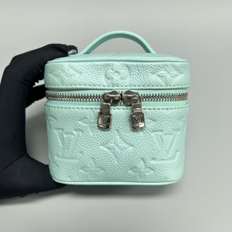 LV/路易威登 薄荷色全皮壓花micro vanity mini化妝盒子包 斜背包 正品❤️-6