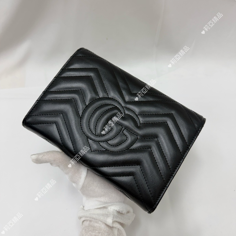 莉亞精品♡Gucci 馬夢woc 黑金 二手美包-3