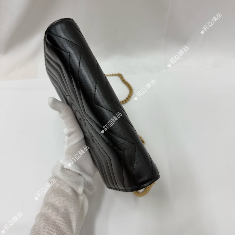 莉亞精品♡Gucci 馬夢woc 黑金 二手美包-6