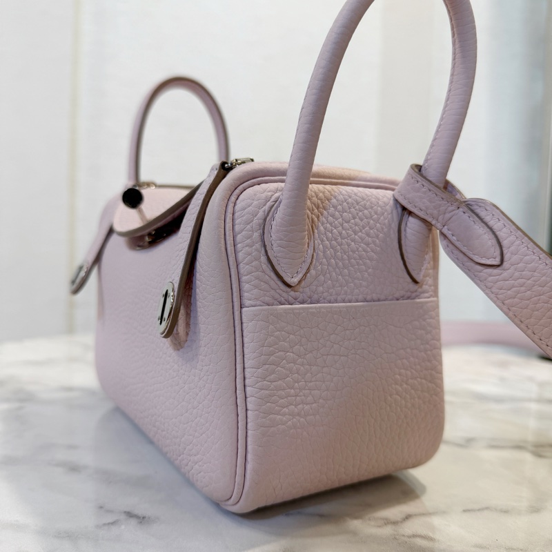 Hermes 09夢幻紫TC皮內白Swift皮mini Lindy-1