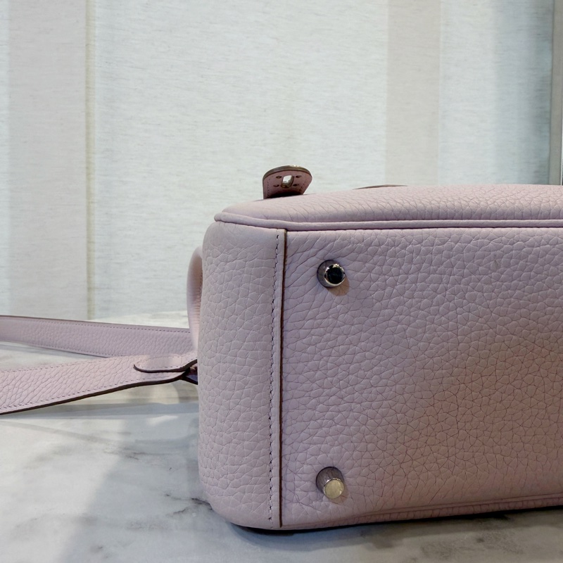 Hermes 09夢幻紫TC皮內白Swift皮mini Lindy-6