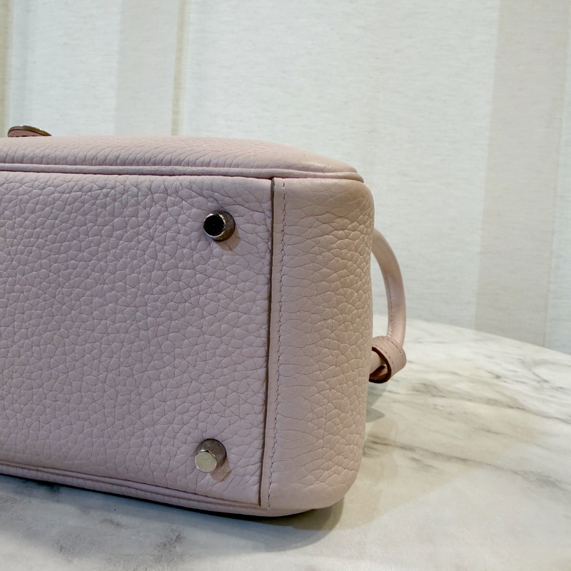 Hermes 09夢幻紫TC皮內白Swift皮mini Lindy-7