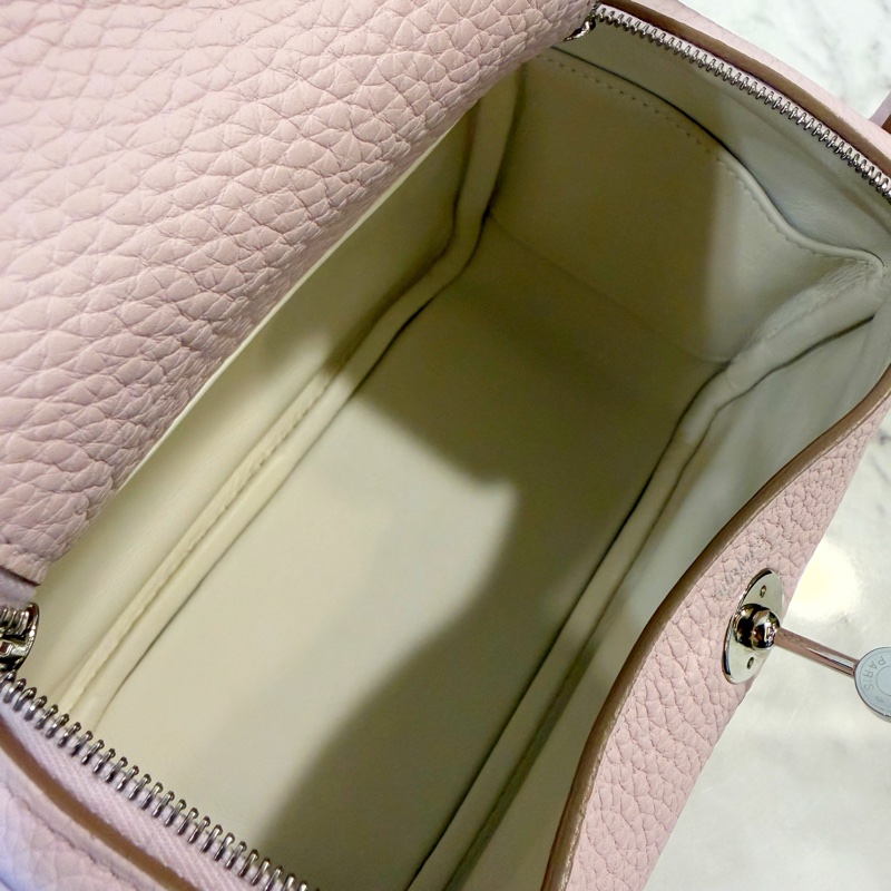 Hermes 09夢幻紫TC皮內白Swift皮mini Lindy-10
