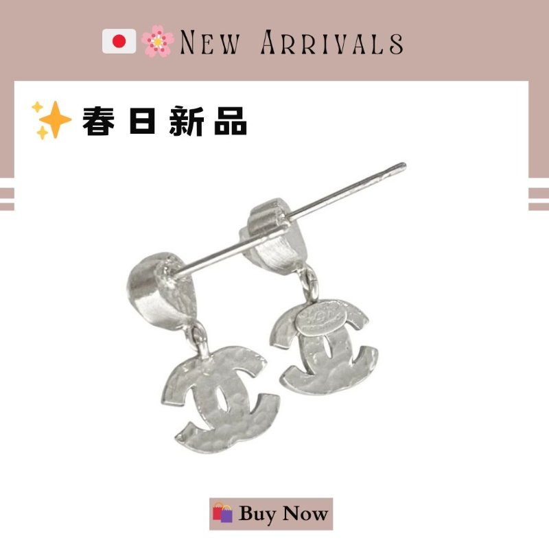 🛍️🎁 🔥 5月新品【預訂】 💘 香奈兒 Chanel 愛心水鑽金色耳環 🔥 香奈兒熱賣款 香奈兒經典款耳環-2
