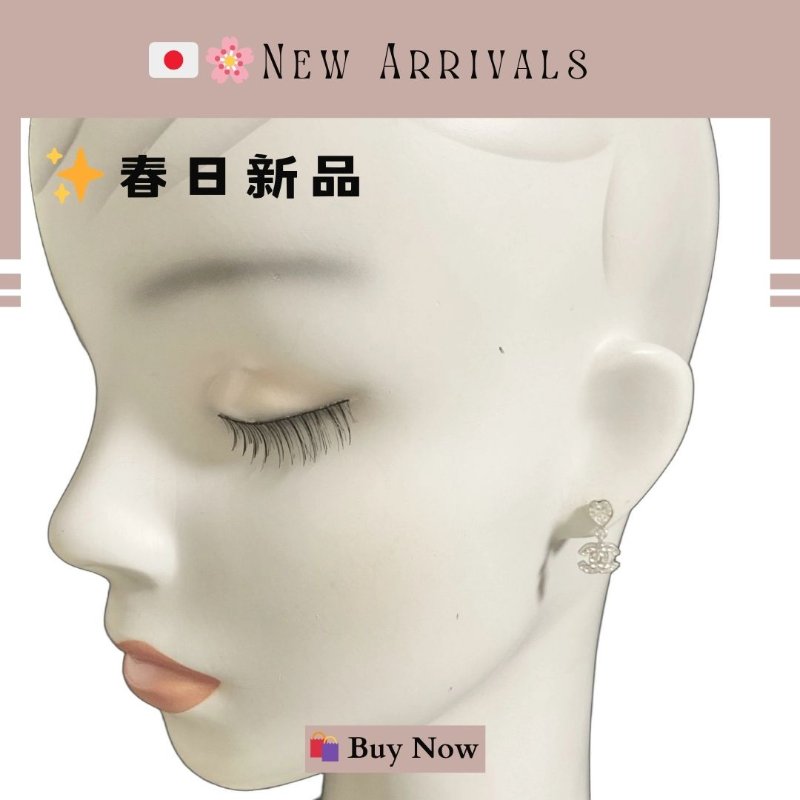 🛍️🎁 🔥 5月新品【預訂】 💘 香奈兒 Chanel 愛心水鑽金色耳環 🔥 香奈兒熱賣款 香奈兒經典款耳環-4