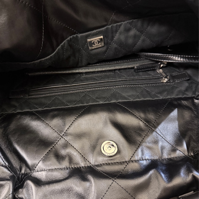 💯正品Chanel 22bag黑銀 小號 芯片款 垃圾袋包 香奈兒正品 🉑送禮狀態 原購買價22萬-9