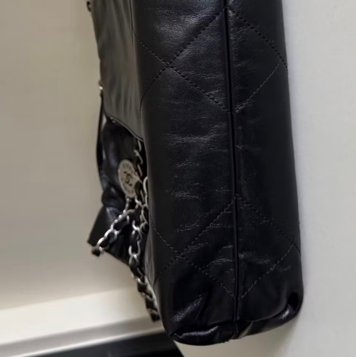 💯正品Chanel 22bag黑銀 小號 芯片款 垃圾袋包 香奈兒正品 🉑送禮狀態 原購買價22萬-13