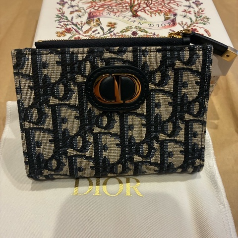DIOR Oblique 緹花 30 Montaigne Dahlia 錢包