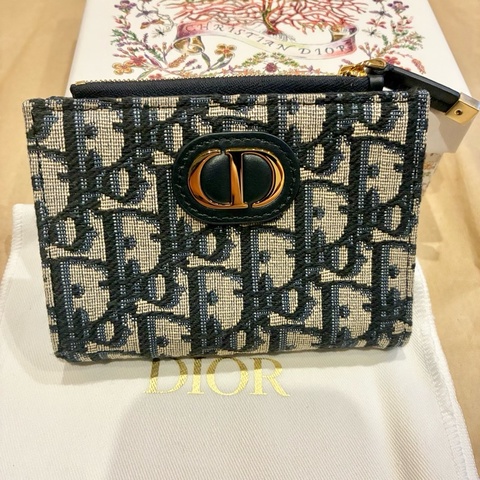 DIOR Oblique 緹花 30 Montaigne Dahlia 錢包